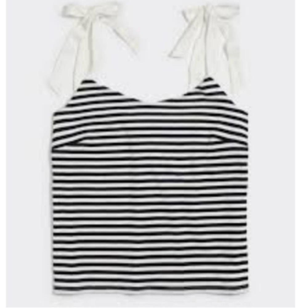 JCREW STRIPed TOP WITH SELF TIE DETAIL